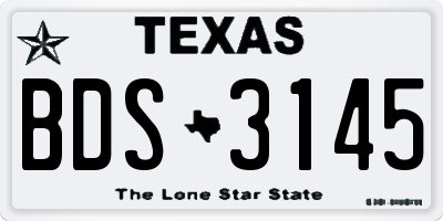 TX license plate BDS3145