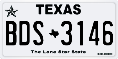 TX license plate BDS3146