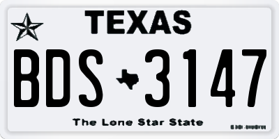 TX license plate BDS3147
