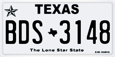 TX license plate BDS3148