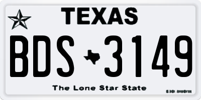 TX license plate BDS3149