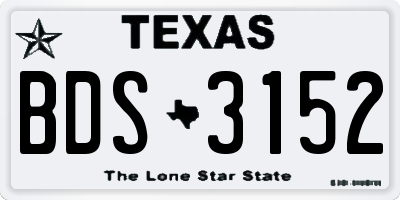 TX license plate BDS3152