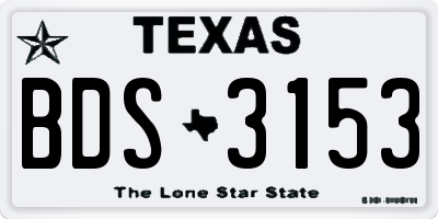 TX license plate BDS3153