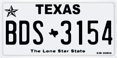 TX license plate BDS3154