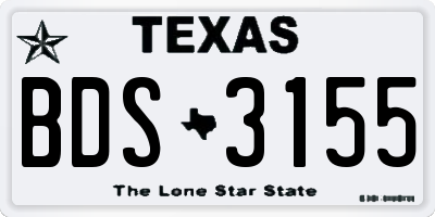 TX license plate BDS3155