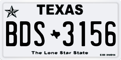 TX license plate BDS3156