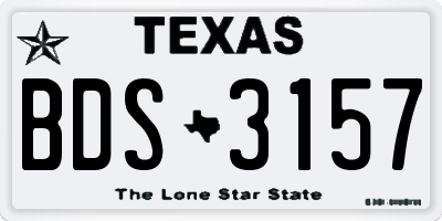 TX license plate BDS3157