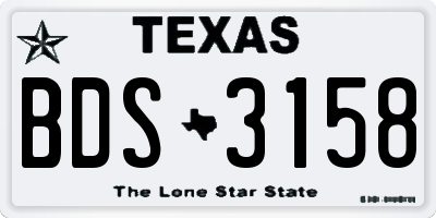 TX license plate BDS3158