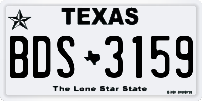 TX license plate BDS3159