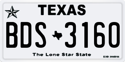 TX license plate BDS3160