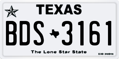 TX license plate BDS3161