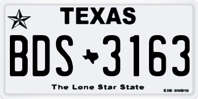 TX license plate BDS3163