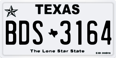 TX license plate BDS3164