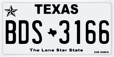 TX license plate BDS3166
