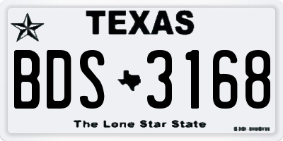 TX license plate BDS3168