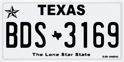 TX license plate BDS3169