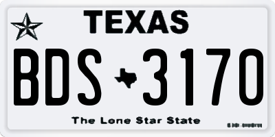 TX license plate BDS3170