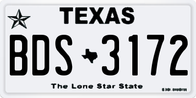 TX license plate BDS3172
