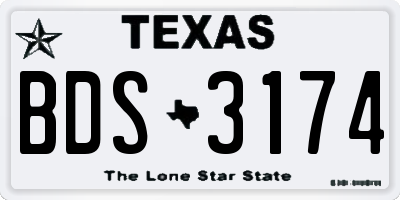 TX license plate BDS3174