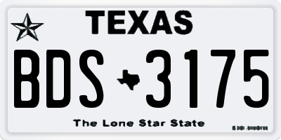 TX license plate BDS3175