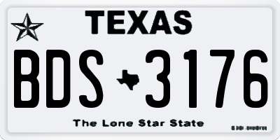 TX license plate BDS3176