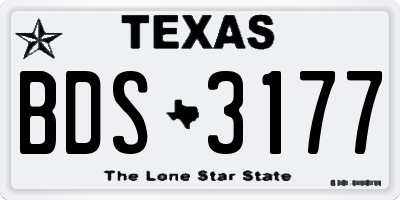 TX license plate BDS3177