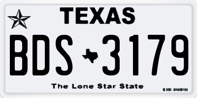 TX license plate BDS3179