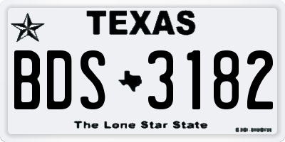 TX license plate BDS3182