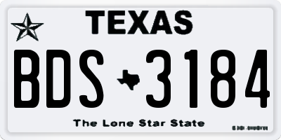 TX license plate BDS3184