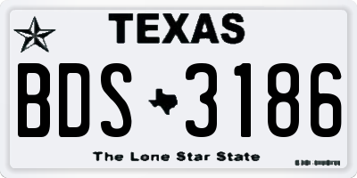 TX license plate BDS3186