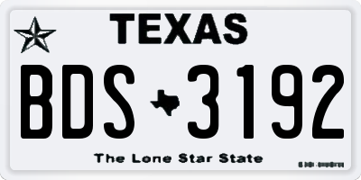 TX license plate BDS3192