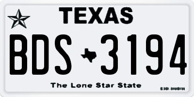 TX license plate BDS3194