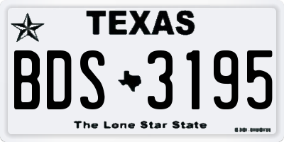 TX license plate BDS3195