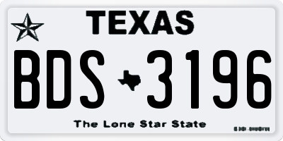 TX license plate BDS3196