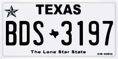 TX license plate BDS3197
