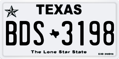 TX license plate BDS3198