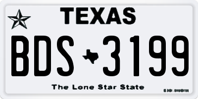 TX license plate BDS3199