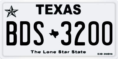 TX license plate BDS3200