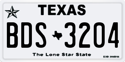 TX license plate BDS3204