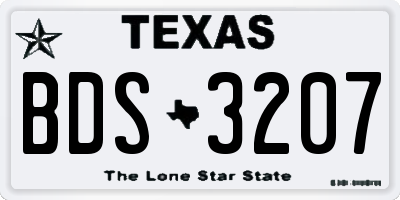 TX license plate BDS3207