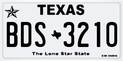 TX license plate BDS3210