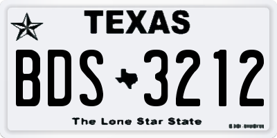 TX license plate BDS3212