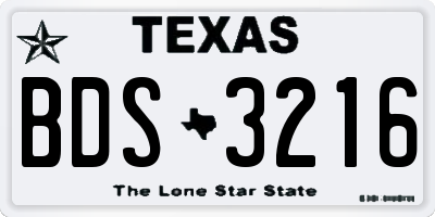 TX license plate BDS3216