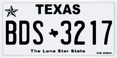 TX license plate BDS3217