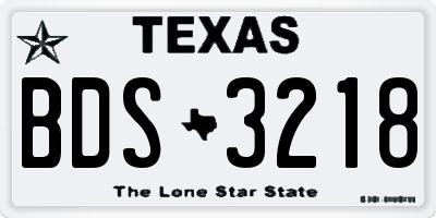 TX license plate BDS3218