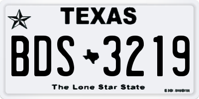 TX license plate BDS3219