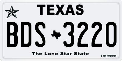 TX license plate BDS3220
