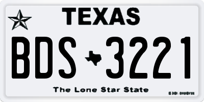 TX license plate BDS3221