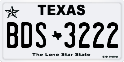 TX license plate BDS3222