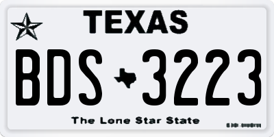 TX license plate BDS3223